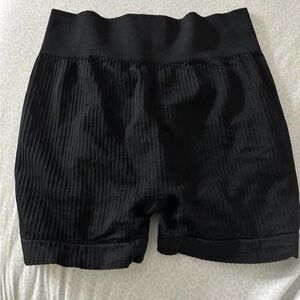 Black booty enhancing spandex shorts - size S/M